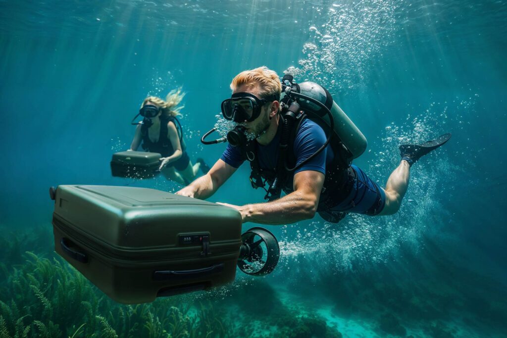 princess-traveler-campagnebeeld-koffer-onder-water